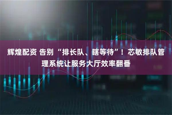 辉煌配资 告别 “排长队、瞎等待”！芯敏排队管理系统让服务大厅效率翻番